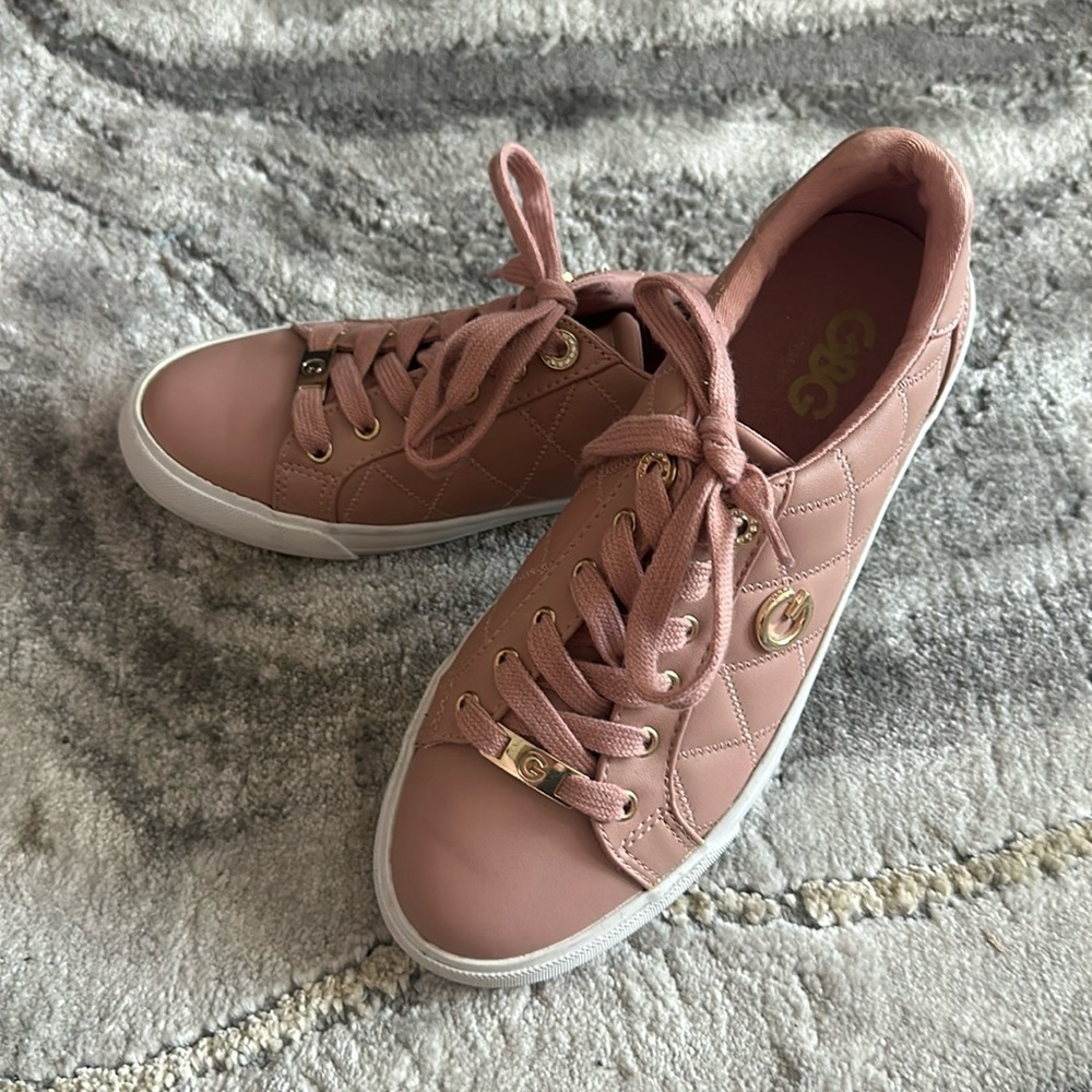 G by Guess blush pink quilted sneakers
